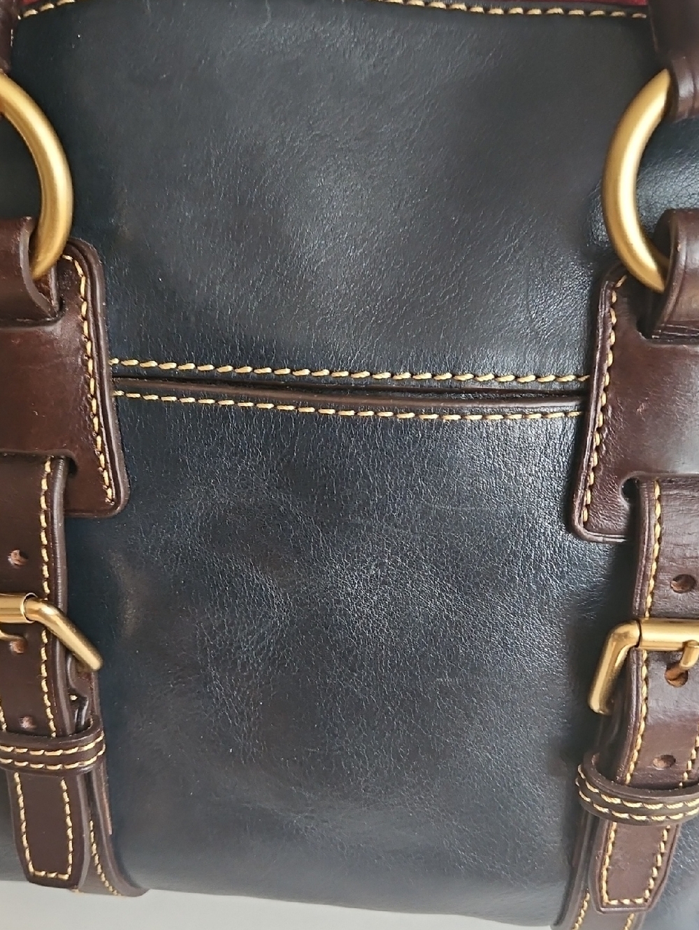Dooney & Bourke Dark Teal Smooth Leather Bristol Leather Satchel - Picture 6 of 13